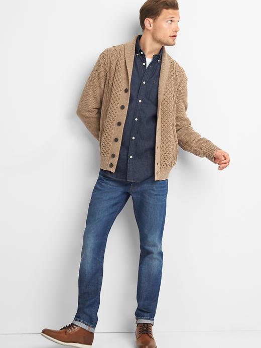 Image number 3 showing, Cable-knit cardigan