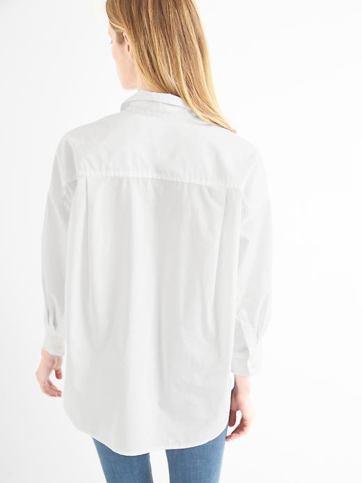 Image number 2 showing, Poplin oversize cocoon shirt