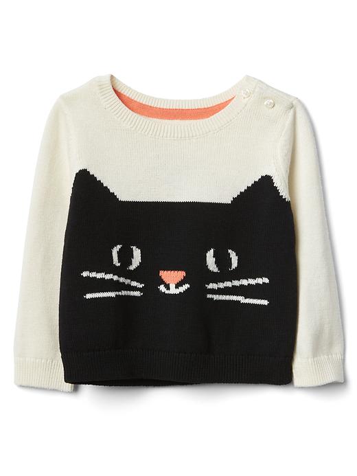 Image number 1 showing, Halloween kitten crew sweater