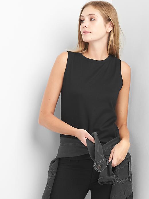 Image number 1 showing, Sleeveless zip shell top