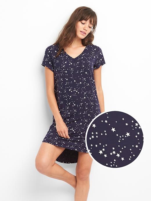 UPC 176724000012 Gap Slogo V Neck Graphic Sleep Dress Star Splatter