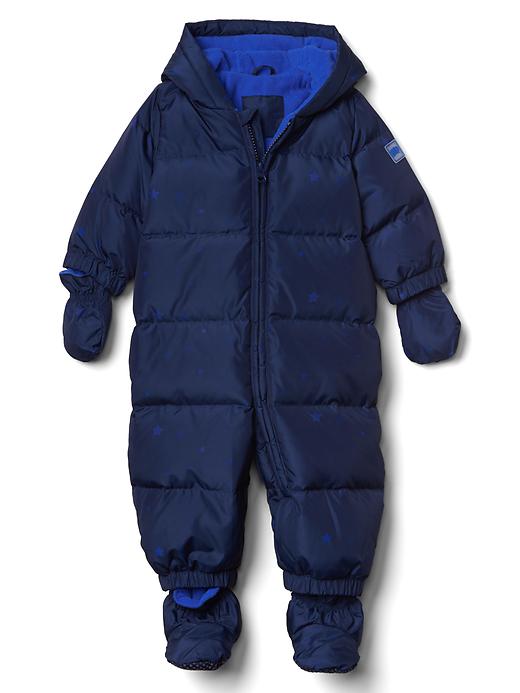 Image number 1 showing, Down starry puffer snowsuit