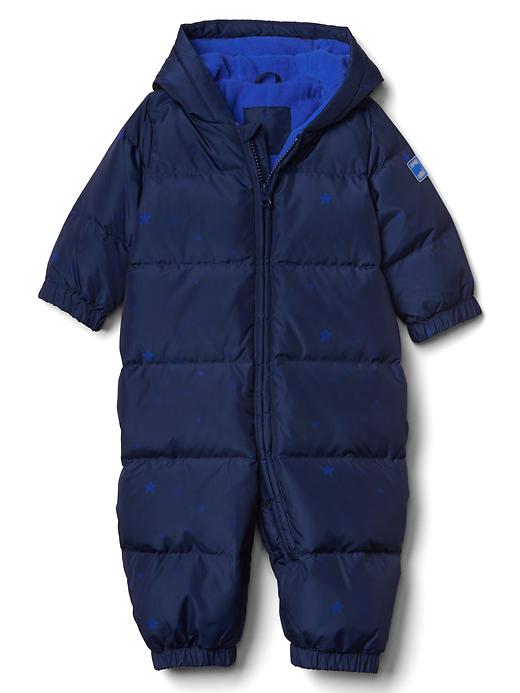 Image number 3 showing, Down starry puffer snowsuit