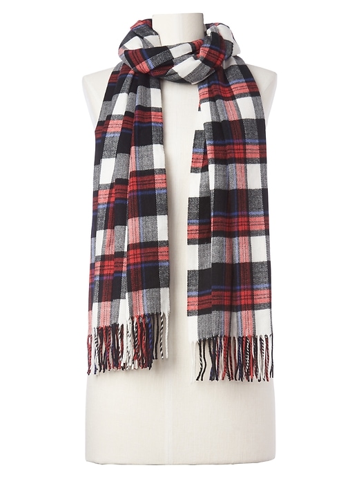 View large product image 2 of 2. Cozy plaid scarf