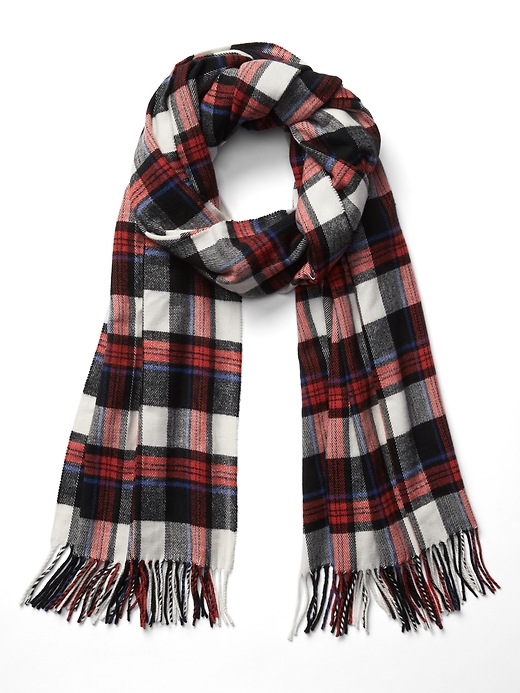 View large product image 1 of 2. Cozy plaid scarf