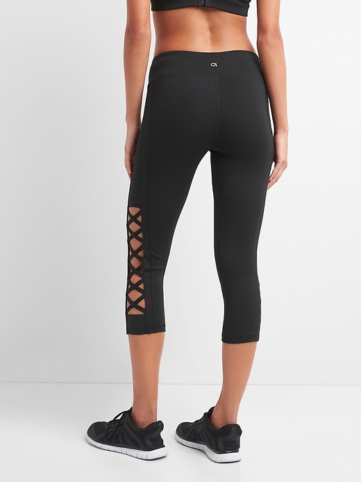 View large product image 2 of 7. gFast high rise Blackout cutout capris