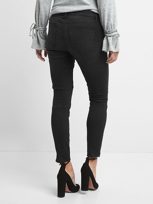 Image number 2 showing, Maternity inset panel moto true skinny ankle jeans