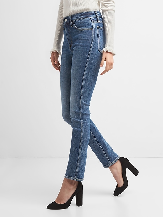 Image number 5 showing, High Rise Slim Straight Jeans