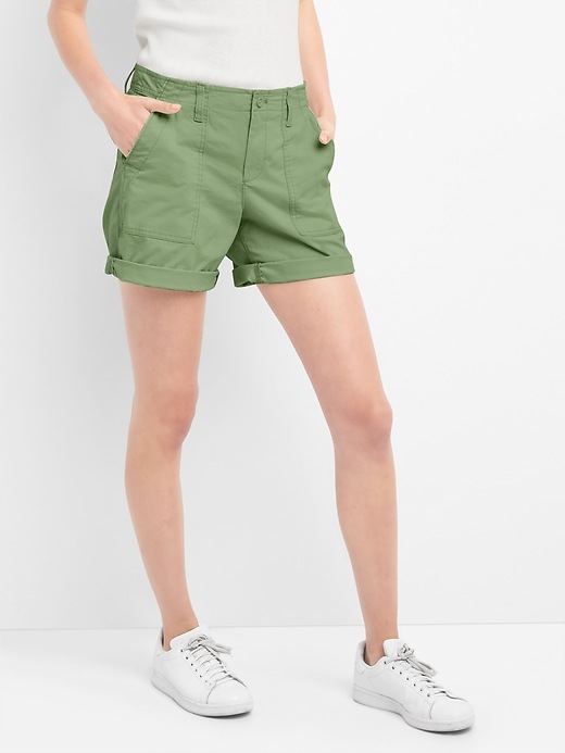 View large product image 1 of 1. Girlfriend rolled utility shorts