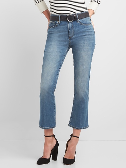 Image number 1 showing, Washwell High Rise Crop Kick Jeans