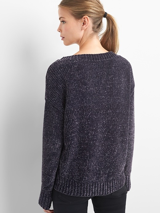 Image number 2 showing, Chenille crewneck sweater