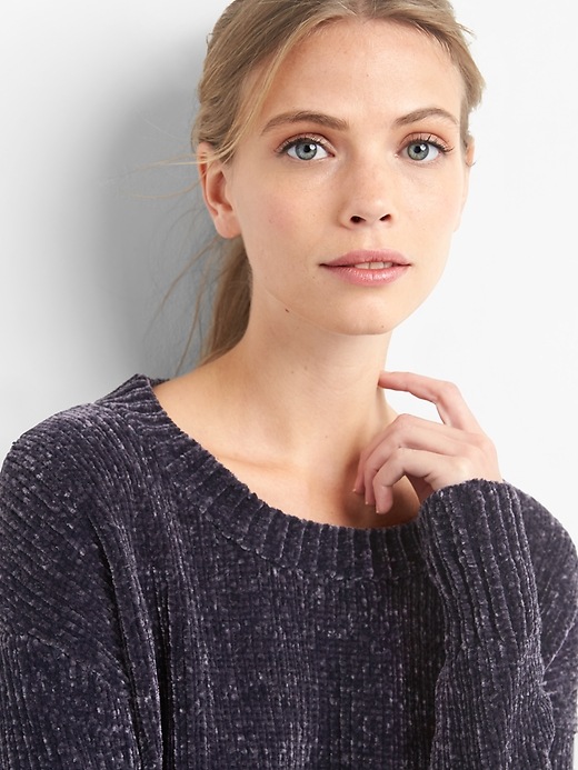 Image number 5 showing, Chenille crewneck sweater