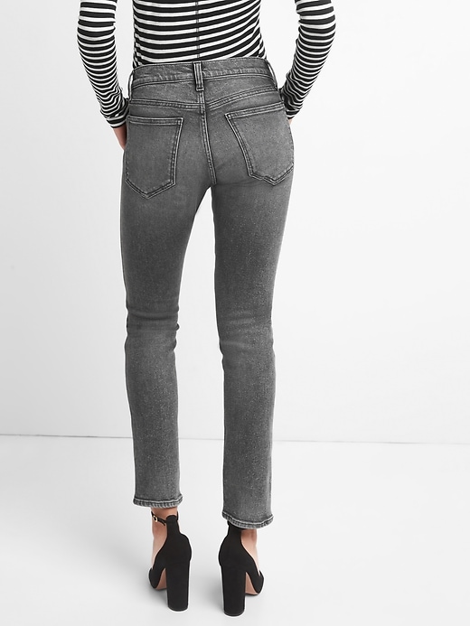 Image number 2 showing, High Rise Slim Straight Jeans