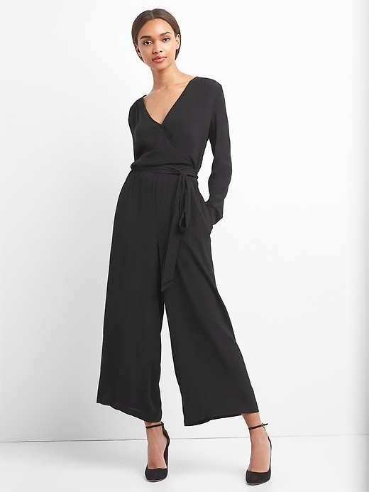 Image number 1 showing, Long Sleeve Wrap Jumpsuit