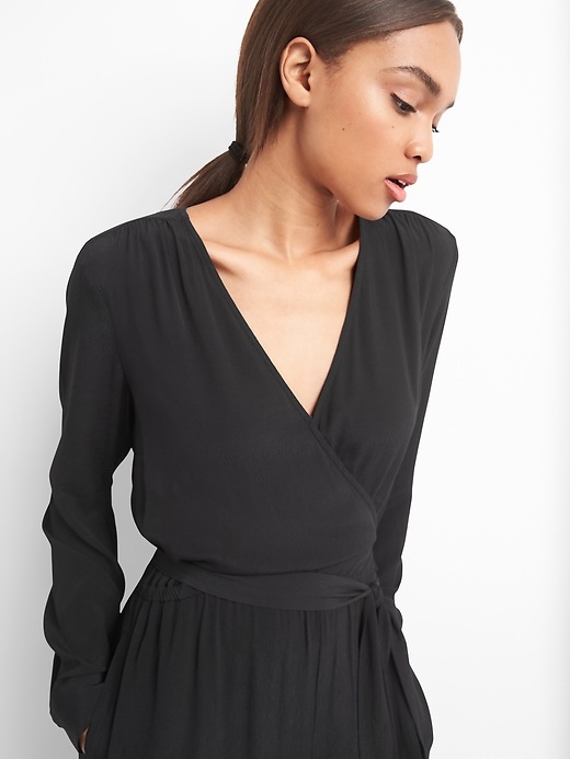 Image number 3 showing, Long Sleeve Wrap Jumpsuit
