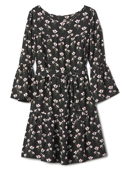 Image number 6 showing, Floral bell-sleeve tiered dress