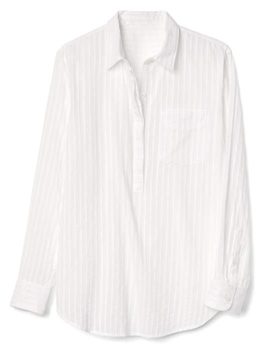 Image number 6 showing, Woven Stripe Boyfriend Popover Shirt