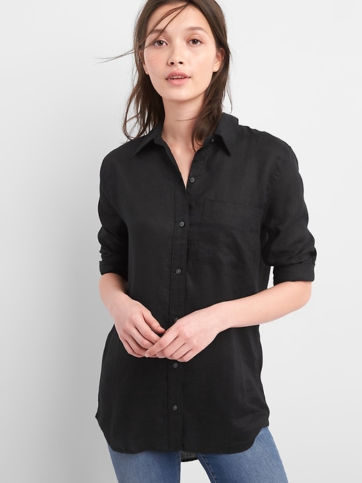 Image number 7 showing, Oversize Boyfriend Shirt in Linen