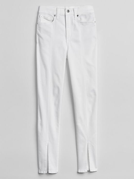 Image number 6 showing, High Rise True Skinny Ankle Jeans with Slit Hem