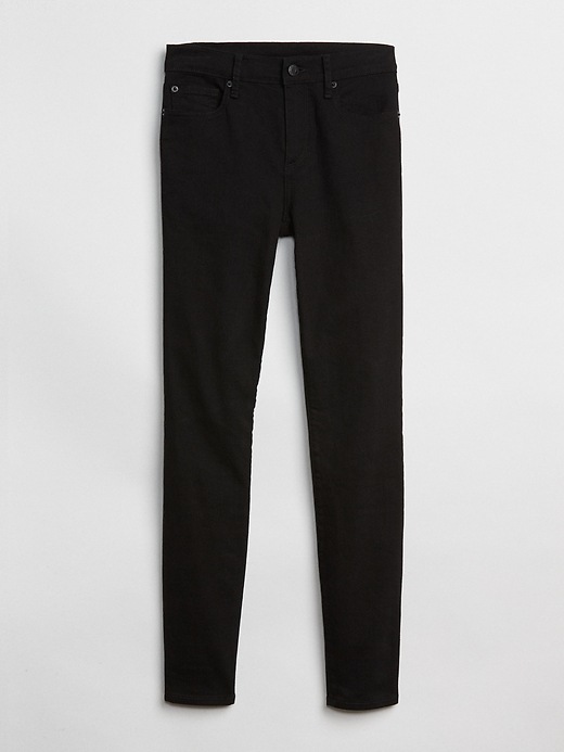 Image number 6 showing, Mid Rise True Skinny Jeans in Everblack