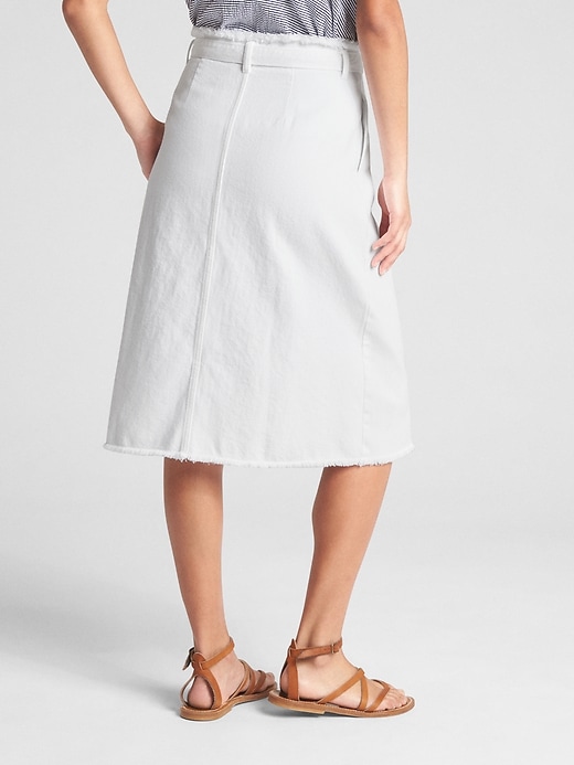 Image number 2 showing, Belted A-Line Denim Skirt