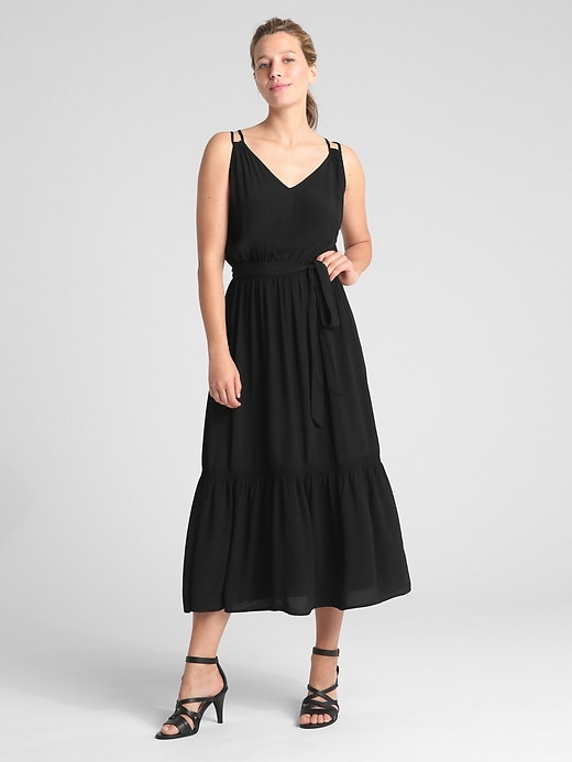 Image number 1 showing, Strappy Tiered Midi Dress