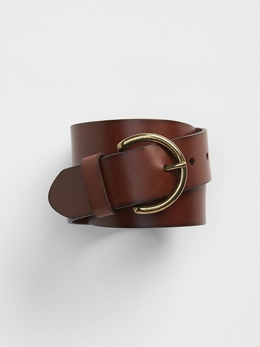 View large product image 1 of 1. Leather contour belt