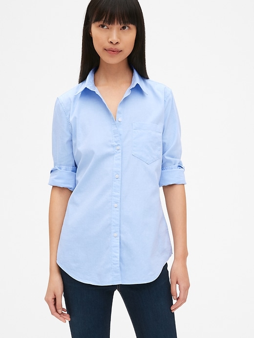 Image number 7 showing, Fitted Boyfriend Oxford Shirt
