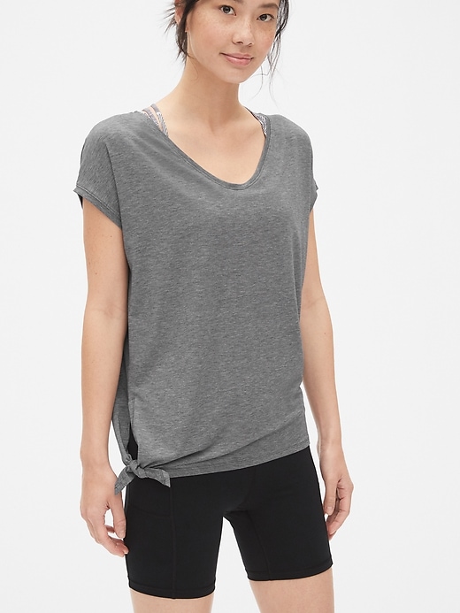 View large product image 1 of 6. GapFit Breathe Side-Tie T-Shirt