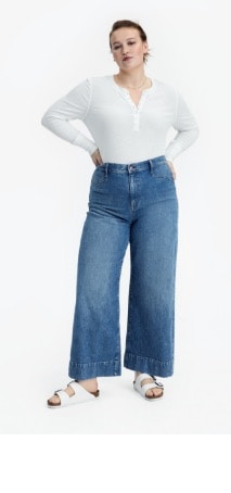 Loose Ladies Low Rise Jeans Cargo Pants Vintage Streetwear Ladies Wide Leg  Flare Jeans Bottoms (Color : Blue, Size : Large)
