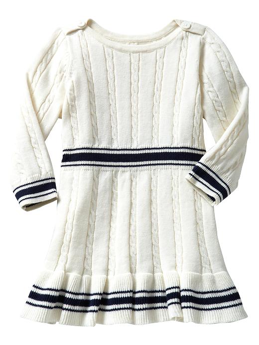 View large product image 1 of 1. Striped cable knit dress
