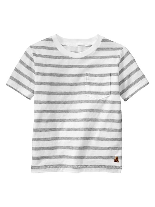 View large product image 1 of 1. Striped pocket T