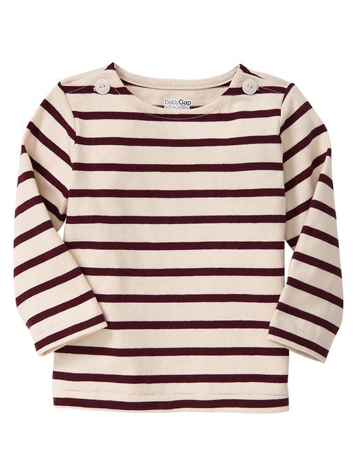 View large product image 1 of 1. Stripe boatneck top