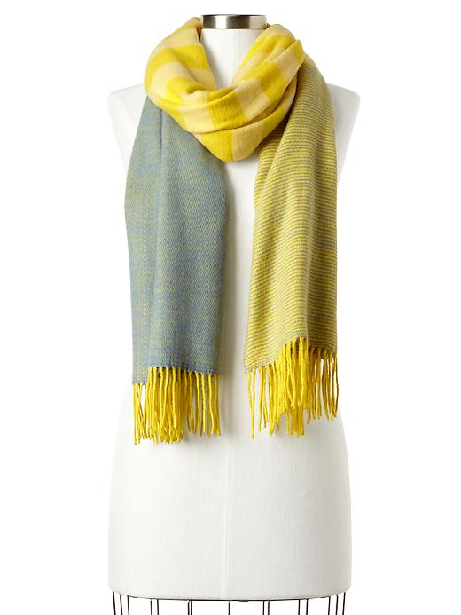 View large product image 1 of 1. Cozy colorblock-stripe scarf