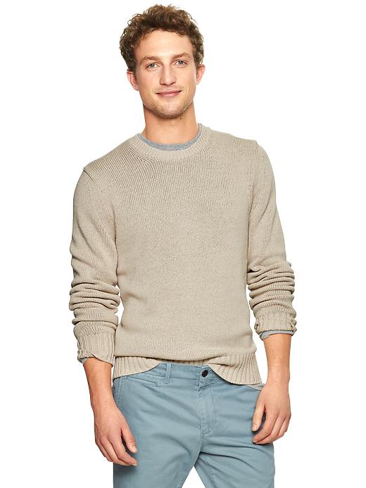 Image number 1 showing, Tape yarn crewneck sweater