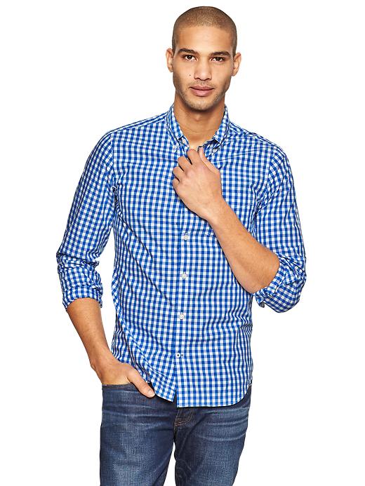 View large product image 1 of 1. Lived-in wash checkered shirt