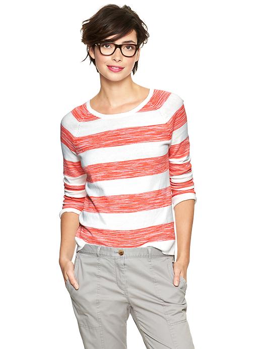 View large product image 1 of 1. Space-dye stripe sweater