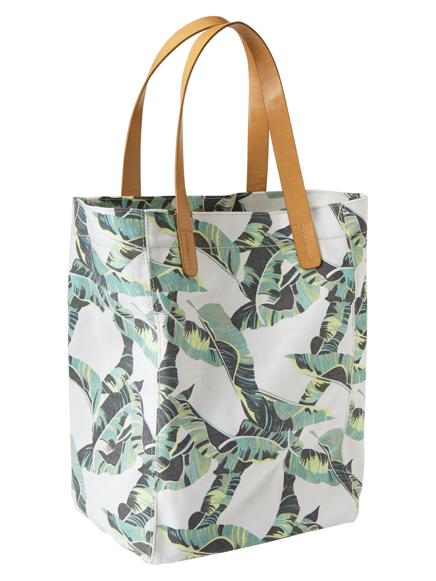 Printed canvas tote