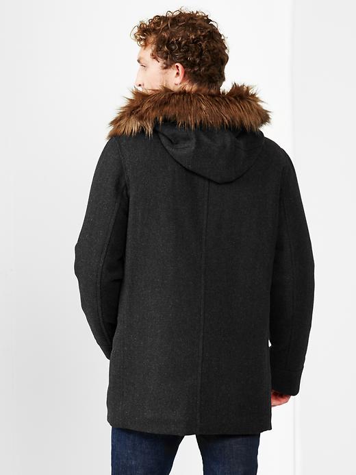 Image number 2 showing, Wool fur trim jacket