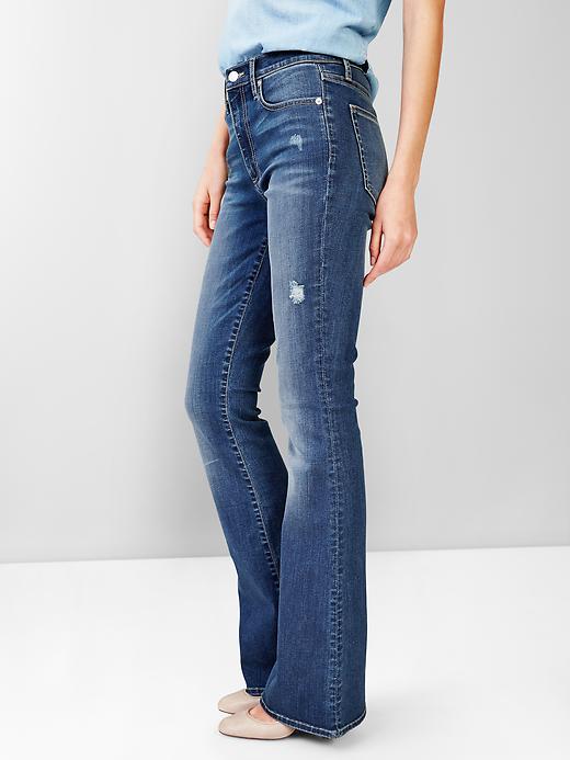 Image number 3 showing, 1969 resolution vintage destructed skinny flare jeans