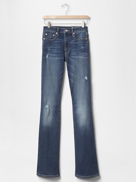 Image number 6 showing, 1969 resolution vintage destructed skinny flare jeans