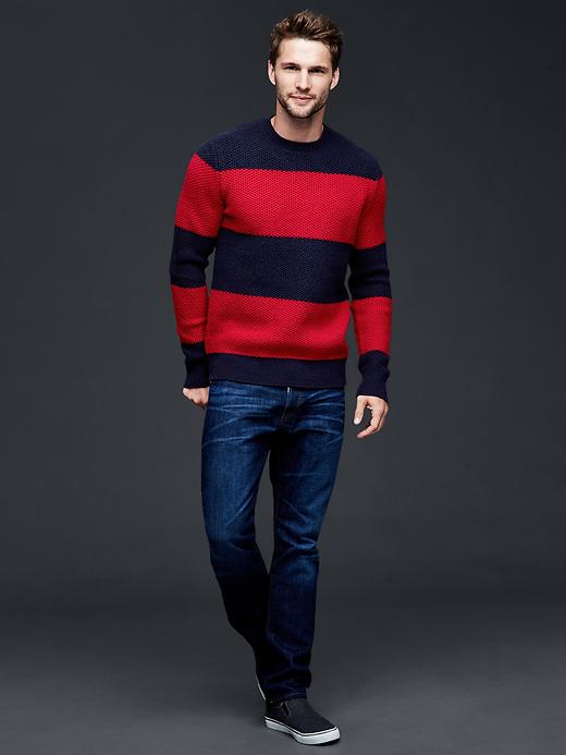 Image number 3 showing, Textured rugby crew sweater