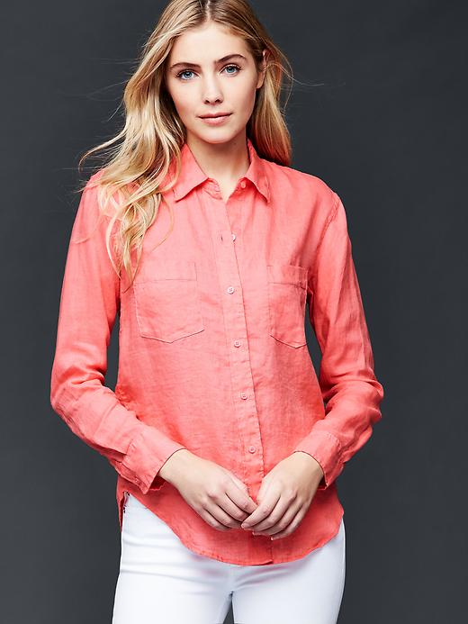Linen boyfriend shirt | Gap