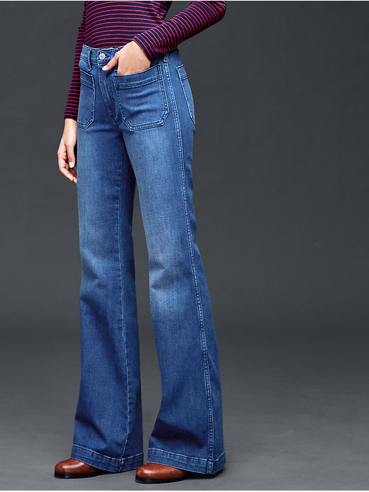AUTHENTIC 1969 patch pocket flare jeans