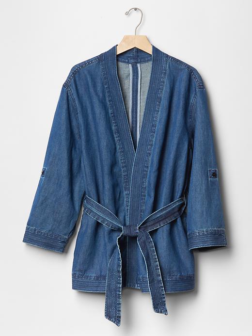 Image number 6 showing, 1969 denim kimono wrap jacket