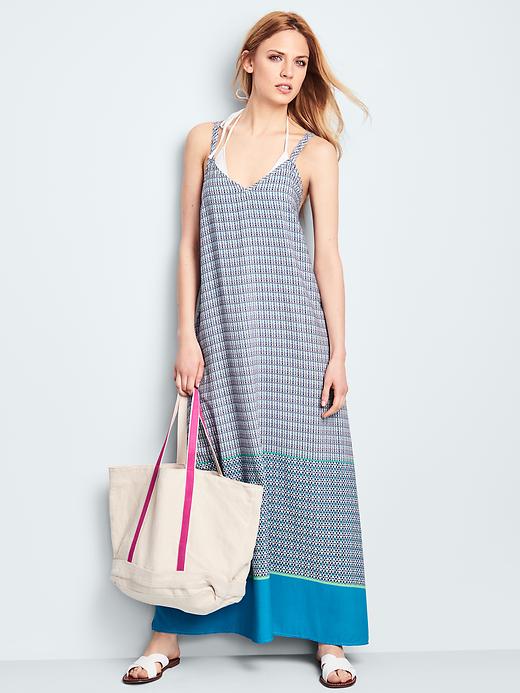 Image number 2 showing, Double-strap print maxi dress