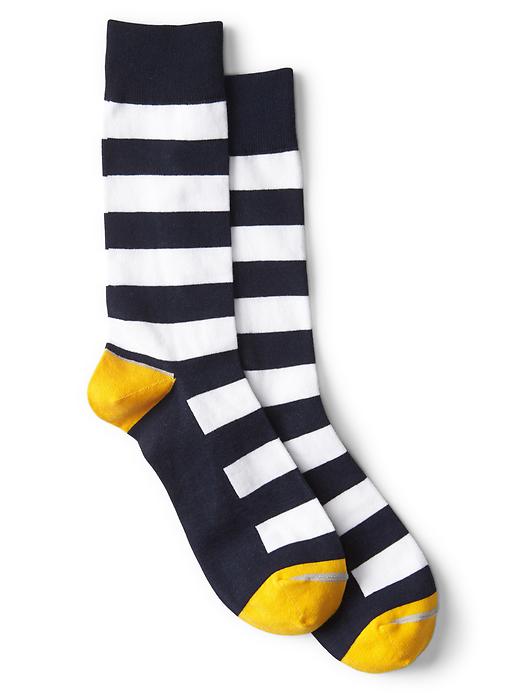 View large product image 1 of 1. Colorblock Stripe Crew Socks
