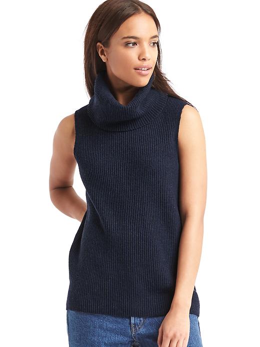Image number 1 showing, Funnel neck sleeveless sweater
