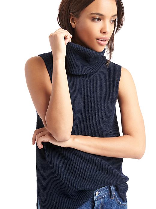 Image number 5 showing, Funnel neck sleeveless sweater