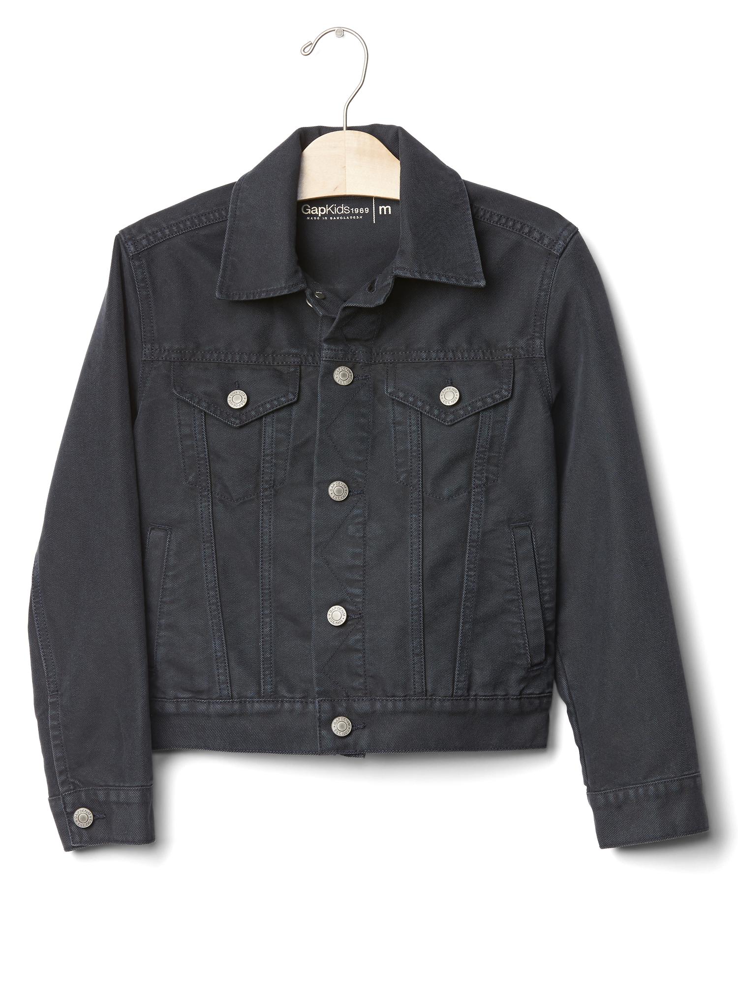 kids black denim jacket